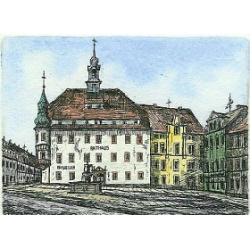 29 Rathaus Oederan 7,5x10cm