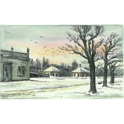 113 Parklandschaft Moritzburg im Schnee 12x20cm