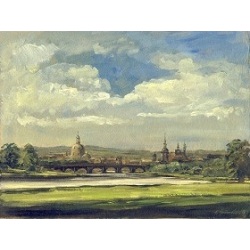 Blick auf Dresden vom Waldschl&ouml;sschen aus