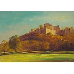 Festung Königstein im herbstlichen Abendlicht